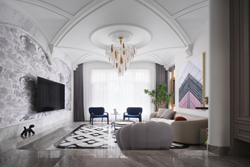 原河名墅500㎡别墅法度现代风格装建实景