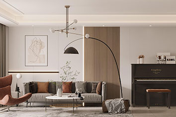 万科翡翠公园129平米现代简约风格装建软装效...