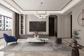 万科翡翠书院142平米现代新中式风格装建软装...