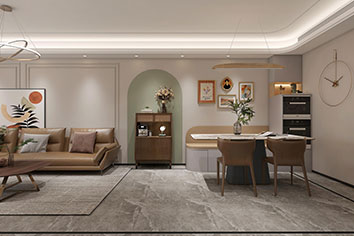嘉实&middot;万科公园城市128平米现代天然风格装建...