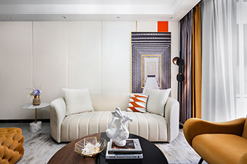 海山湖样板间98㎡现代风格装建实景